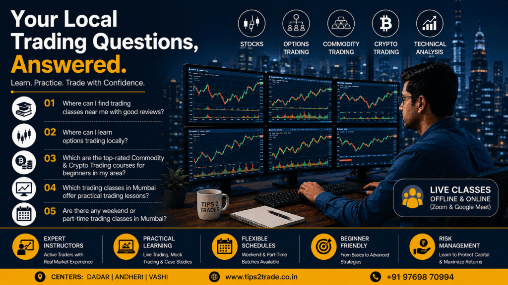 Trading classes in Mumbai with live market training, options trading, commodity trading and crypto trading courses